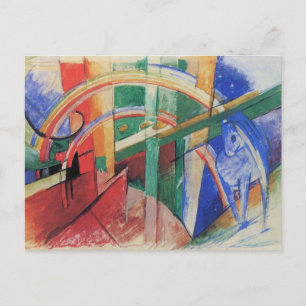 Blauw paard met regenboog van Franz Marc Briefkaart
