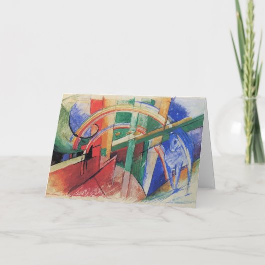 Blauw Paard met Regenboog van Franz Marc Kaart (Voorkant)