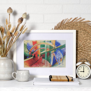 Blauw Paard met Regenboog van Franz Marc Poster