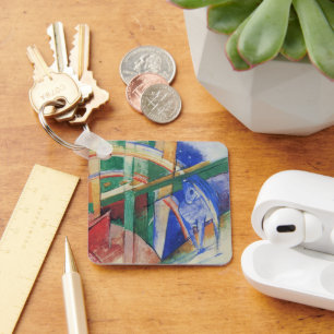 Blauw paard met regenboog van Franz Marc Sleutelhanger