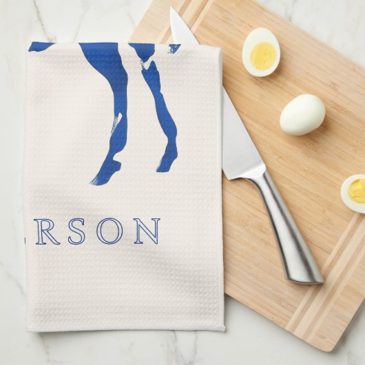 Blauw Paard Schilderen Moderne Equestrian Home Dec Theedoek (Quarter Fold)