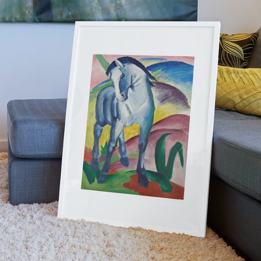 Blauw paard van Franz Marc, Vintage Fine Art Poster