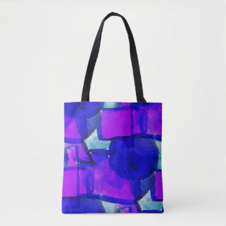 'Blauw & Paars abstract Draagtas