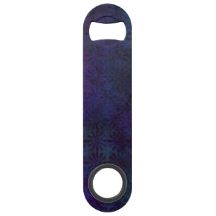 Blauw & Paars Abstract, Grungy Digitaal Art. Speed Flessenopener