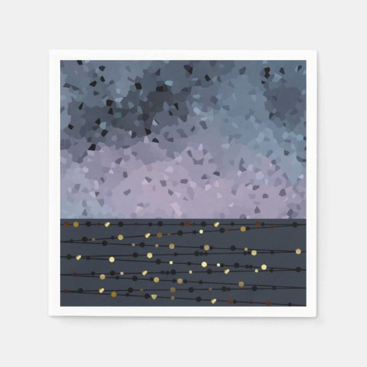 Blauw-paars, abstractie servet (Voorkant)