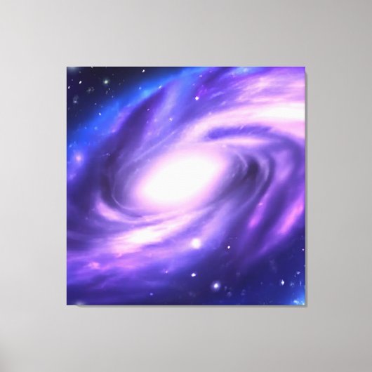 Blauw Paars Acrylverf Galaxy Stretched Canvas Afdruk (Voorkant)