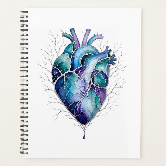 Blauw & Paars Anatomisch Hart Planner (Voorkant)