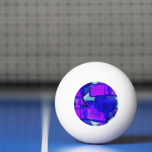 'Blauw & Paars dynamisch abstract Pingpongballen (Net)