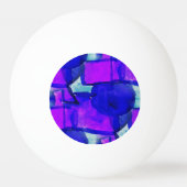 'Blauw & Paars dynamisch abstract Pingpongballen (Achterkant)