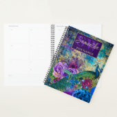 blauw, paars en goudbloem Peacock Planner (Display)
