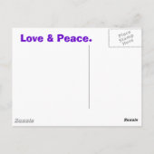 Blauw Paars Fractal & Vredesbord Briefkaart (Achterkant)