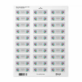 Blauw Paars Geel Bloem Retouradres Label (Full Sheet)