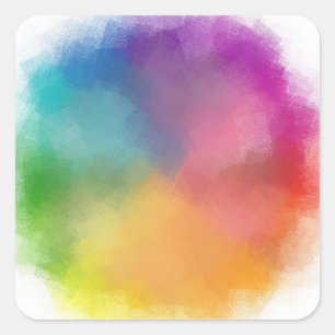 Blauw Paars Groen Roze Rood Geel Oranje Sjabloon Vierkante Sticker