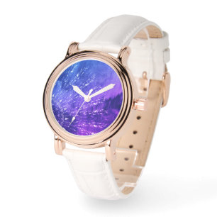 Blauw Paars Mandala Clouds Boho Bohemian Horloge