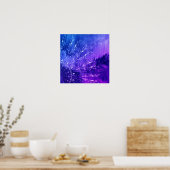 Blauw Paars Mandala Clouds Boho Bohemian Poster (Keuken)