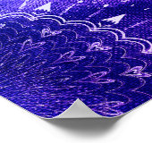 Blauw Paars Mandala Clouds Boho Bohemian Poster (Hoek)