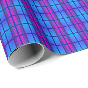 Blauw Paars Neon Cadeaupapier