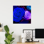 Blauw Paars Roos Poster (Thuiskantoor)