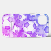 blauw paars roze kleurig voetbal patroon Case-Mate iPhone case (Achterkant (horizontaal))