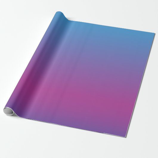 Blauw Paars roze ombre pakpapier (Uitgerold)