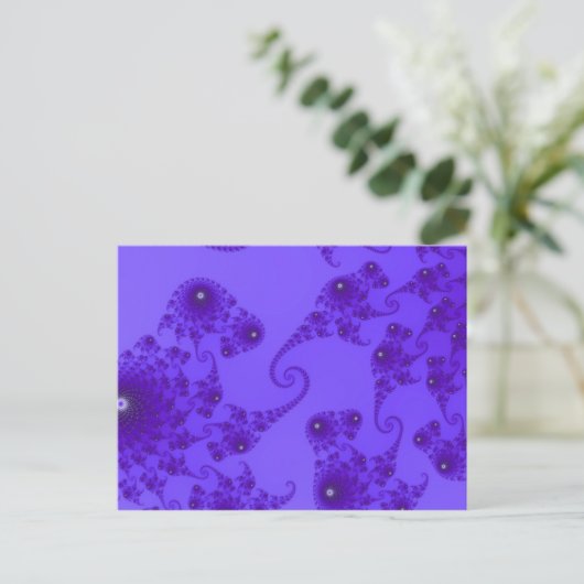 Blauw Paars Seahorse Herd Briefkaart (Staand voorkant)