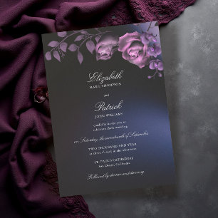 Blauw Paars Sfeervol Donker Romantisch Bloemend Hu Kaart