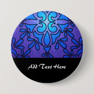 Blauw Paars Staind Glas Stijl Ontwerp Ronde Button 7,6 Cm