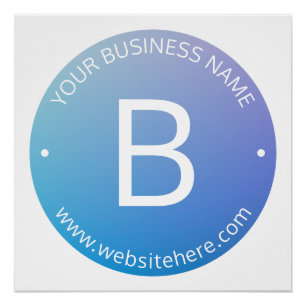 Blauw & Paars Vervagende Ombre met Bewerkbare Teks Perfect Poster