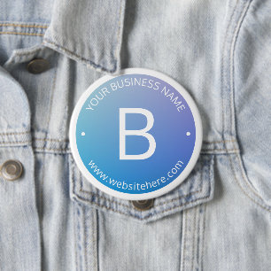 Blauw & Paars Vervagende Ombre met Bewerkbare Teks Ronde Button 4,0 Cm