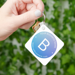 Blauw & Paars Vervagende Ombre met Bewerkbare Teks Sleutelhanger