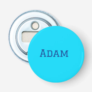 Blauw paars voeg naam tekst toe terug naar school  button flesopener