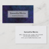 Blauw & Paarse Abstracte, Grungy Digitale Kunst Visitekaartje (Voorkant / Achterkant)