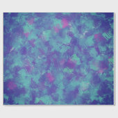 Blauw paarse Abstracte penseelstreken Ontwerp Cadeaupapier (Vlak)