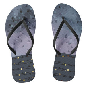 Blauw-paarse, abstractie teenslippers