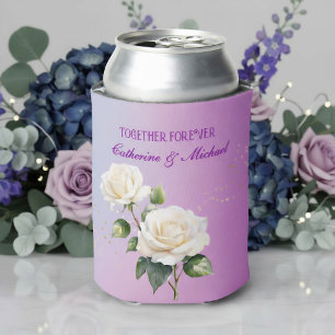 Blauw Paarse Aquarel Ombre Rozen Lente Bruiloft Blikjeskoeler