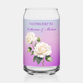 Blauw Paarse Aquarel Ombre Rozen Lente Bruiloft Blikvorm Glas (Voorkant)