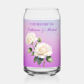 Blauw Paarse Aquarel Ombre Rozen Lente Bruiloft Blikvorm Glas (Achterkant)