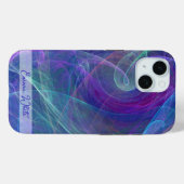 Blauw Paarse Blauwgroen Luchtige Monogram van de A Case-Mate iPhone Case (Achterkant (horizontaal))