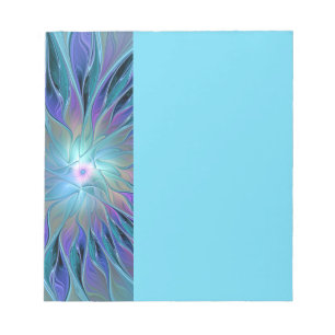 Blauw Paarse Bloem Droom Abstracte Fractale Kunst Notitieblok