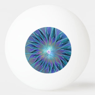 Blauw Paarse Bloem Droom Abstracte Fractale Kunst Pingpongballen