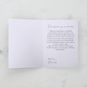 Blauw & Paarse Bloemrijke Juffrouw/Meesterdagkaart Kaart (Binnen)