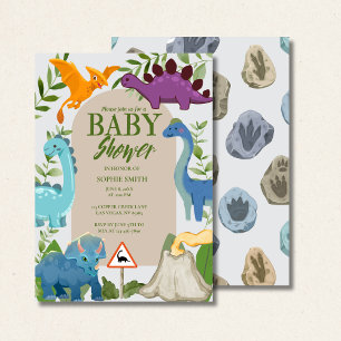 Blauw, Paarse Dinosauriërs, Vulkaan T-Rex Baby Sho Kaart