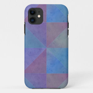 Blauw Paarse Driehoeken Geometrisch Patroon iPhone 11 Hoesje