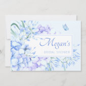 Blauw paarse florale elegante vrijgezellenfeest kaart (Voorkant)