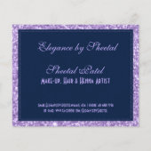 Blauw & Paarse Glitter Textuurprint Flyer (Achterkant)