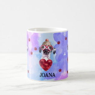 Blauw Paarse Great Dane Valentijnsdag Cadeau Hond Koffiemok