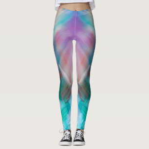 Blauw paarse groen blauwgroen licht strepen abstra leggings