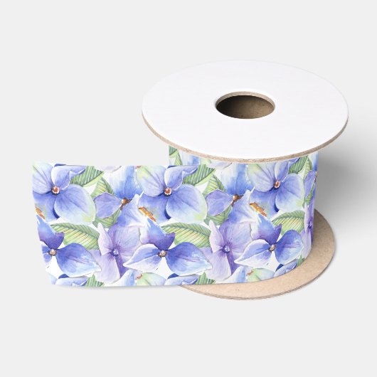 Blauw Paarse Hortensia Bloemen Lente Bruidsdouche Lint (Spoel)