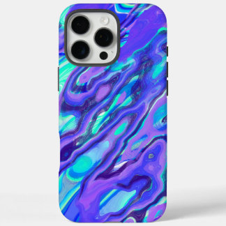 Blauw Paarse Kleurrijke Abstracte Marmeren Textuur iPhone 16 Pro Max Hoesje