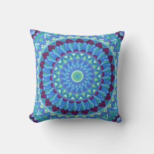 Blauw Paarse Mandala Boho Huisdecoratie Kussensloo Kussen